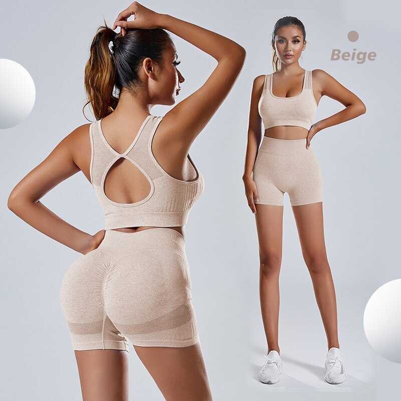 CZGUKE Workout Outfits For Women 2 Piece Acid Wash High Waist Butt Lifting Shorts Crop Top Exercise Set