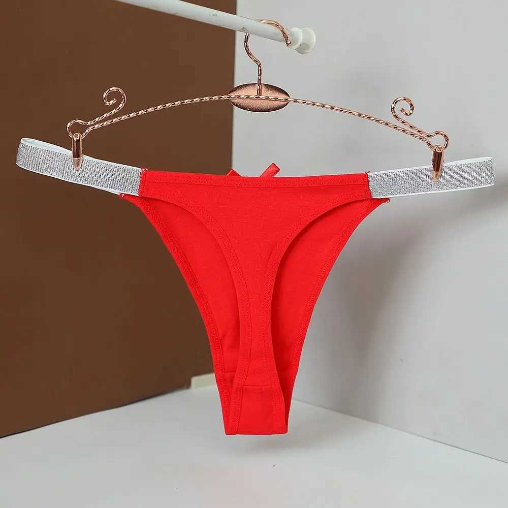 Comfortable low waisted bow underwear thin waistband bow womens underwear lingerie sexy cotton thong W250103