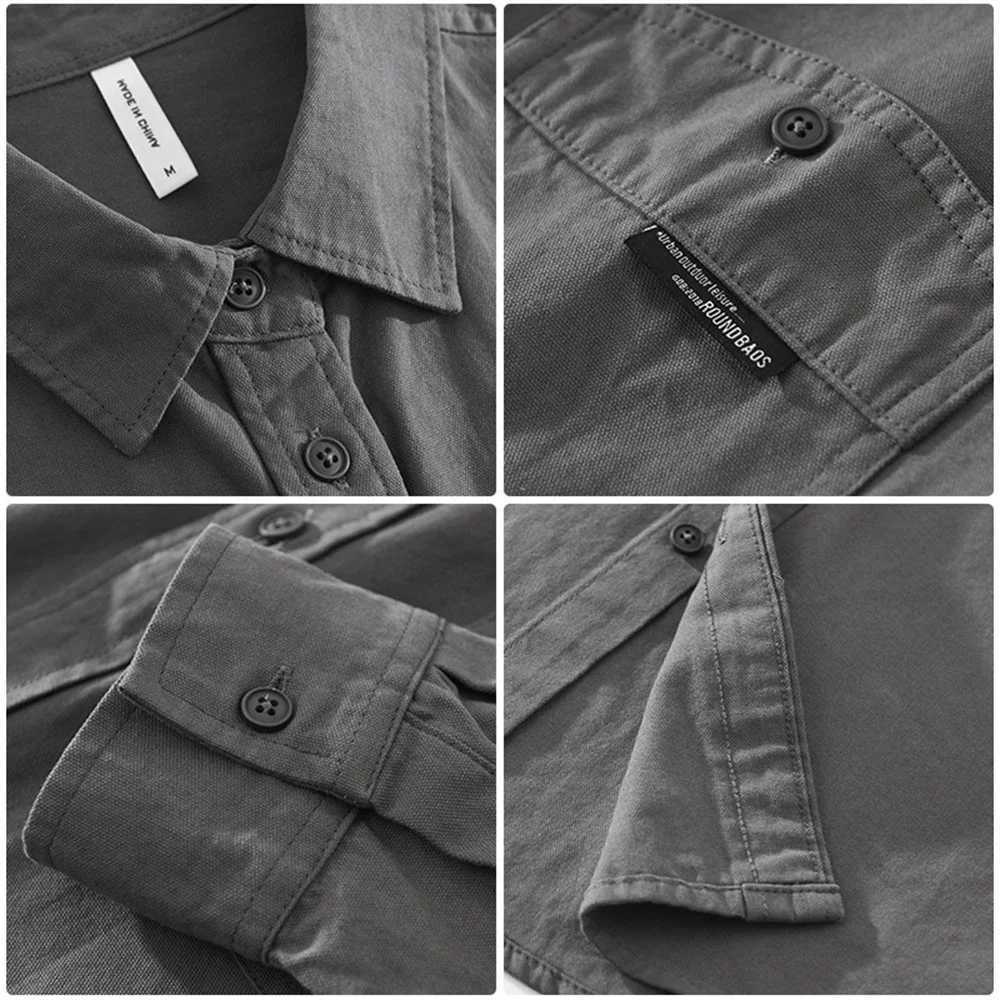 Japanese style mens casual shirts cotton long sleeve Autumn men clothing fashion Loose simple tops solid shirt for Young men W250102