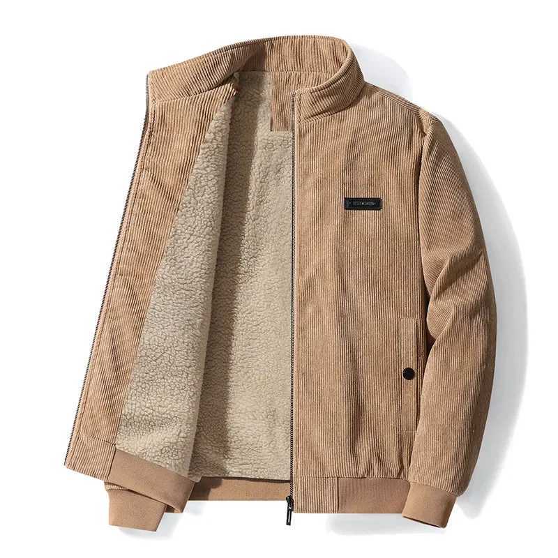 Y2K Mens 2023 New Corduroy Coat Mens Winter Sheepskin Coat Winter Top with Velvet Thickened Large Jacket W250103