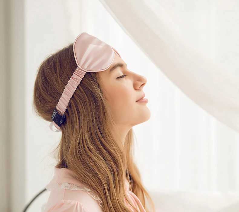 Pure Natural Mulberry Silk Sleep Rest Eye Mask Padded Shade Cover 19 Momme Travel Relax Normal Eyeshade BlindfoldsXJ250103