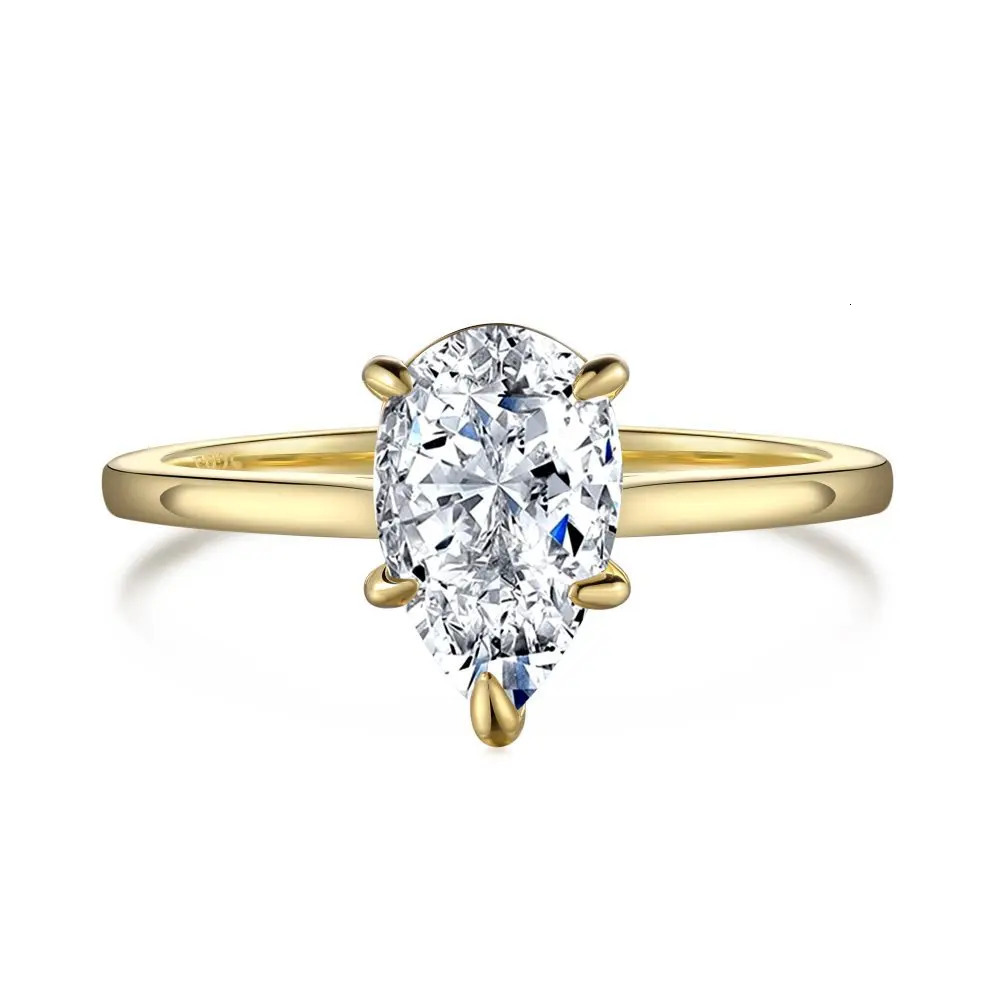 Karachis Japan and South Korea S925 sterling silver ring high-end pear shaped zircon exquisite fashion jewelry 250102