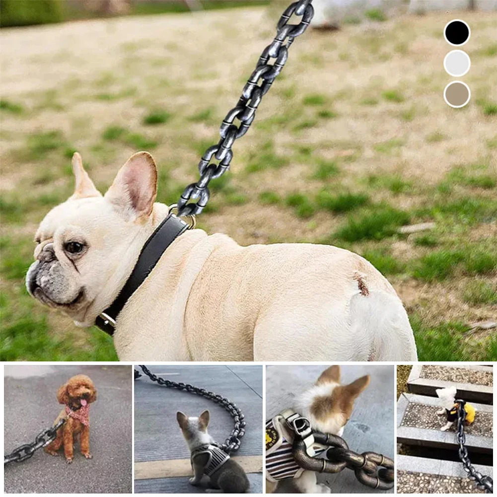 Interesting dog leash simulation life iron chain for large medium and small pet dogs accessories dog collars dog leashes 250102