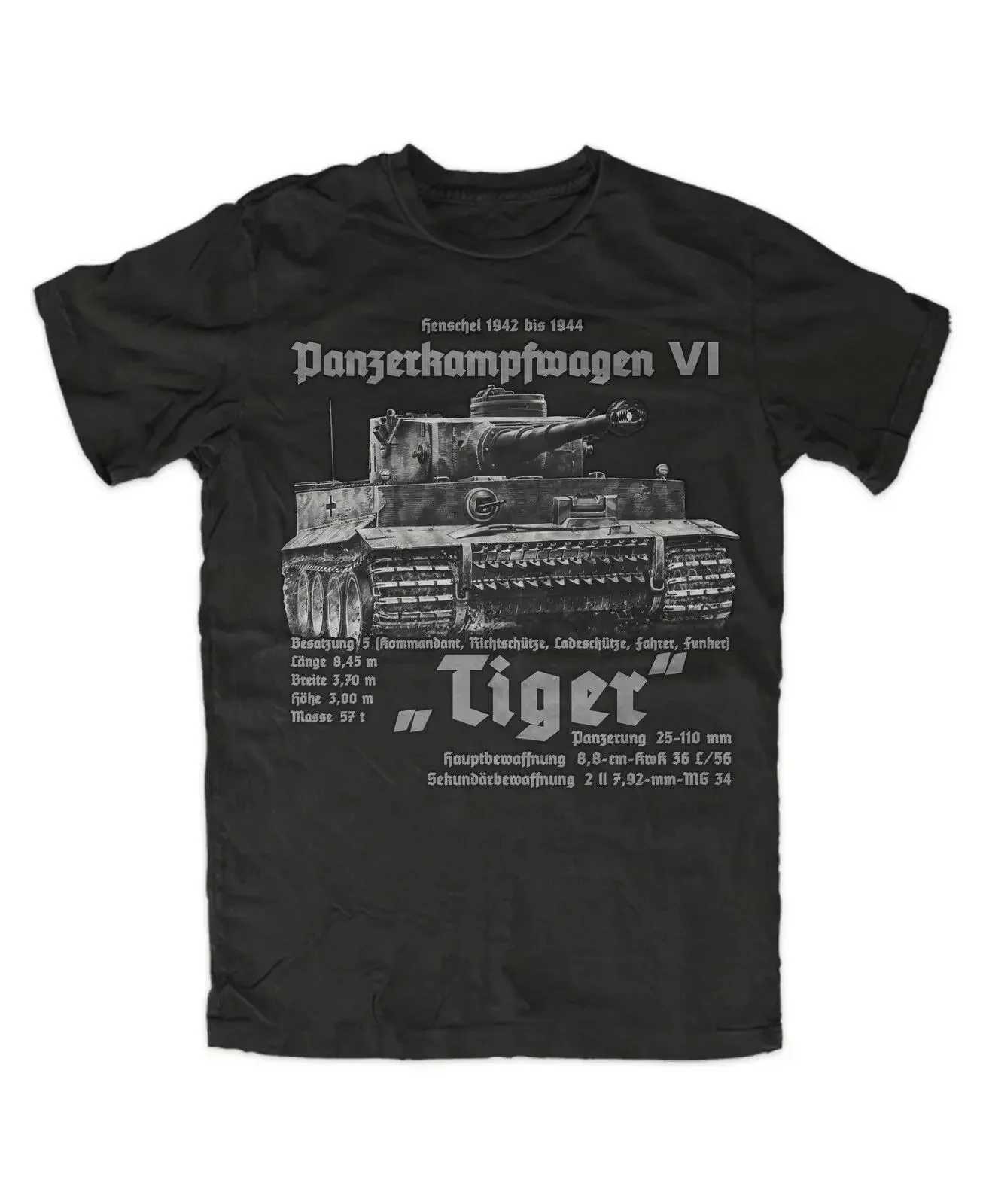 WW2 Wehrmacht Tank Force King Tiger Tank T-Shirt. Summer Cotton Short Sleeve O-Neck Mens T Shirt New S-3XLXJ240102