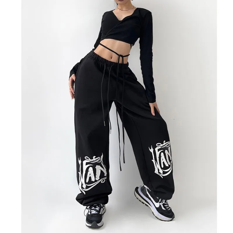 American celebrity printed womens oversized pants loose casual sports pants spring and summer ultra-thin womens Trouser Y2K 250102