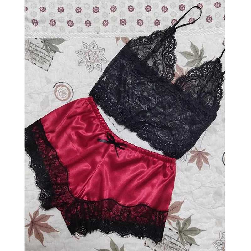 Fashionable and sexy lingerie pornographic Babydoll sex sleepwear womens lingerie bow lace hot and sexy dress seductive satin evening gown W250103