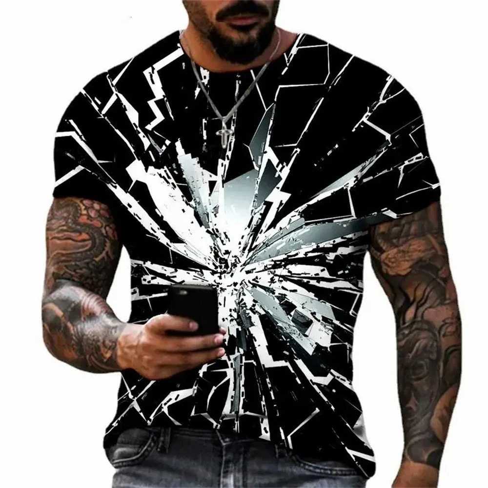 Summer Psychedelic Graphic 3D Print T-Shirts Streetwear Men FashionOversized O-Neck Short Sleeved T Shirt Tees Tops ClothingXJ240102