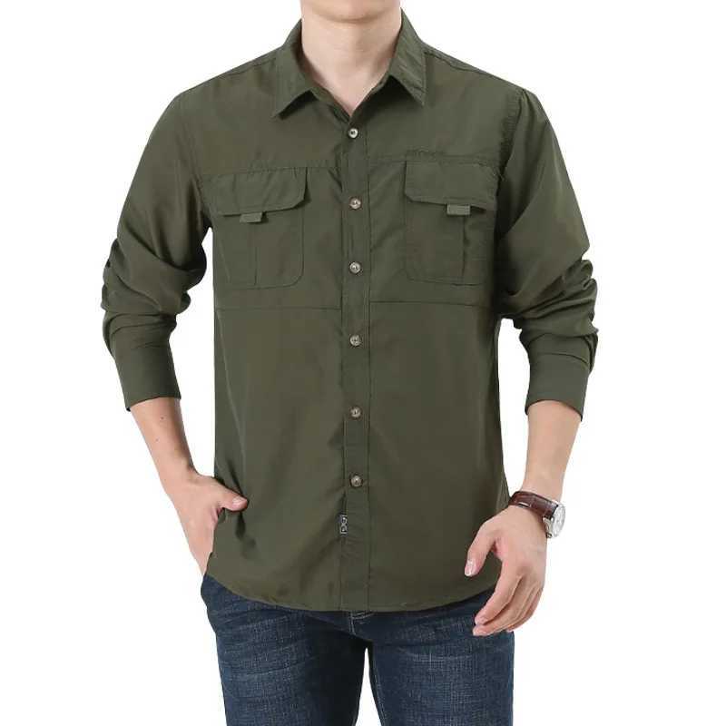 High quality mens shirt quick drying oversized shirt breathable thin casual shirt mens clothing fishing and camping shirt W250103
