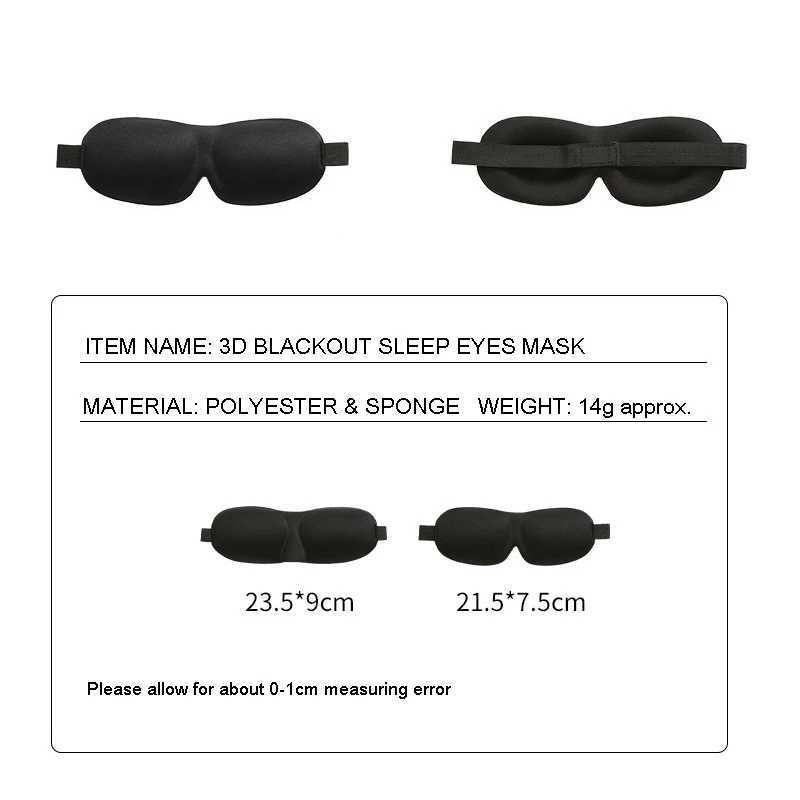 Travel Nap 3D Eyeshade Eye Cover Shading Sleeping Mask Eyepatch Slaapmasker Block Out Light Soft Blackout Sleeping Aid BlindfoldXJ250103
