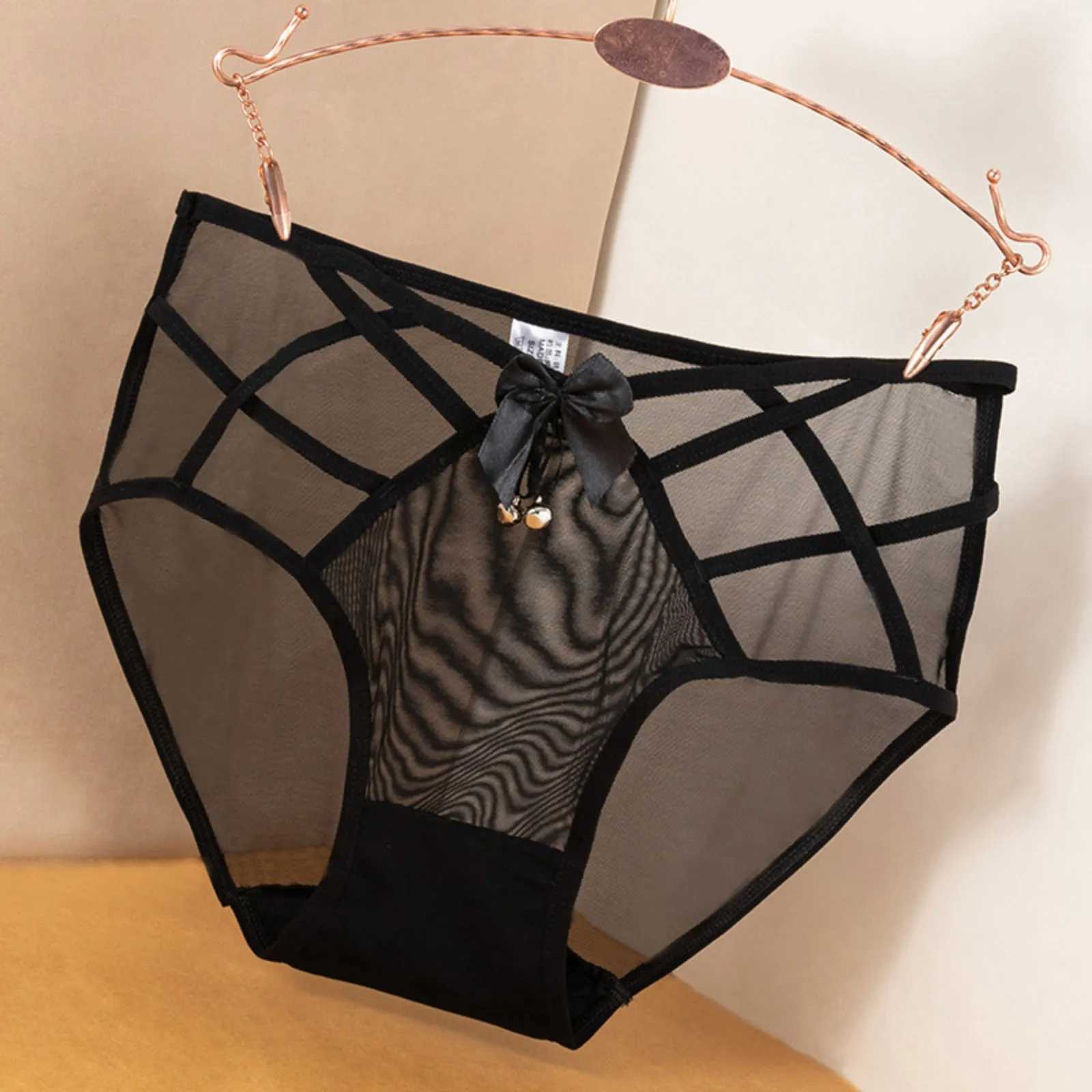 2024 Hollow Lace Womens Panties Ladies Low Waist Lightweight Mesh Seamless Briefs Cotton Crotch Underpants Transparent LingerieXJ250103