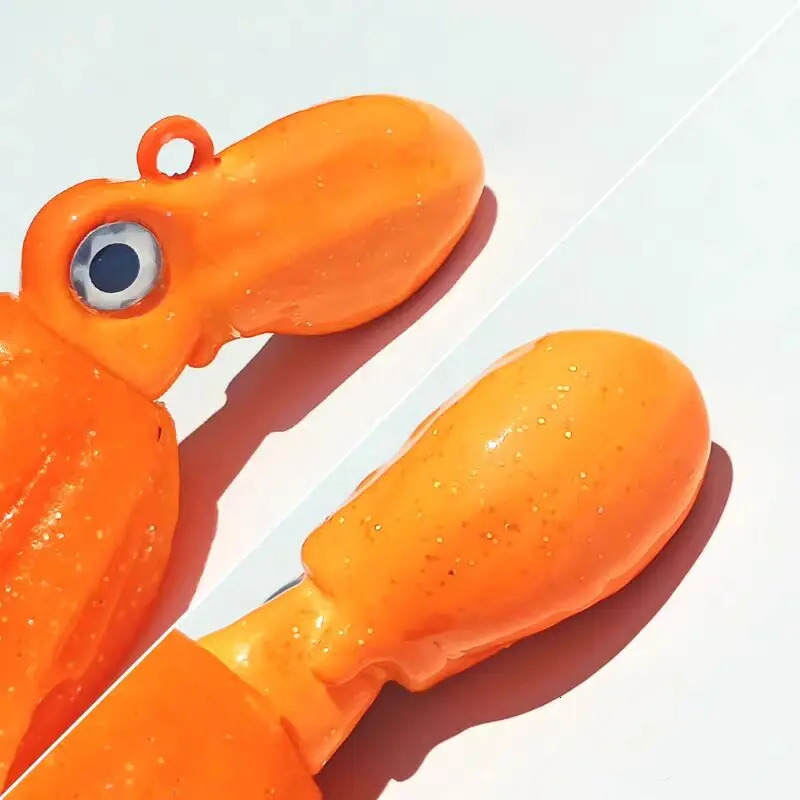 1PC Glow Trolling Lure Metal Head Octopus Squid Skirt Bait With Hook 100g150g200g250g300g350g400g Big Game Drag Fishing Lure 241231