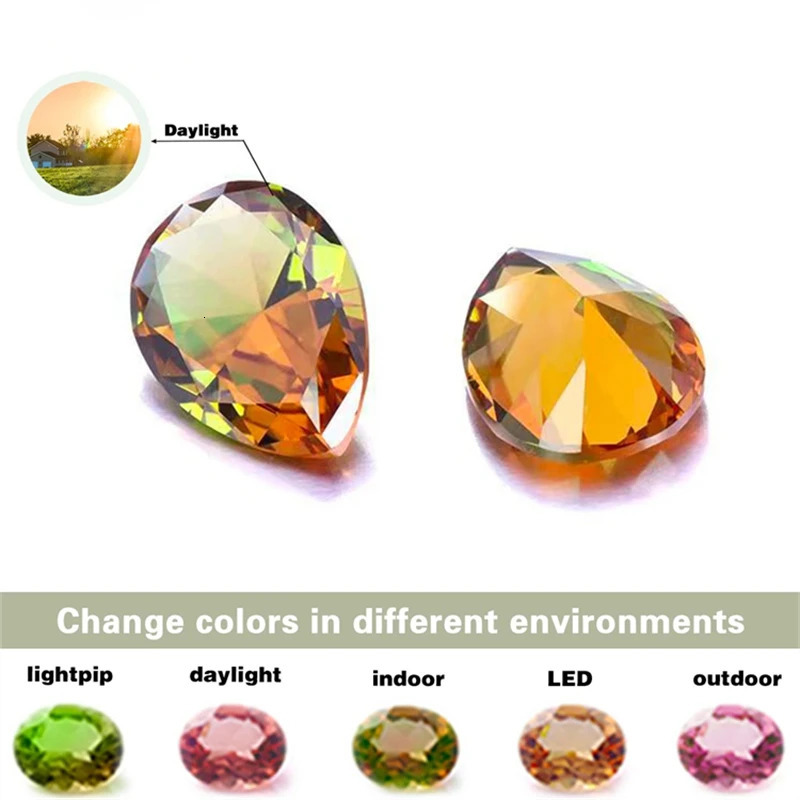 Oval Zultanite Crystal Rhinestone Index Ring Jewelry suitable for female expatriates with varying stone colors and Sudanese quartz gold and copper 250