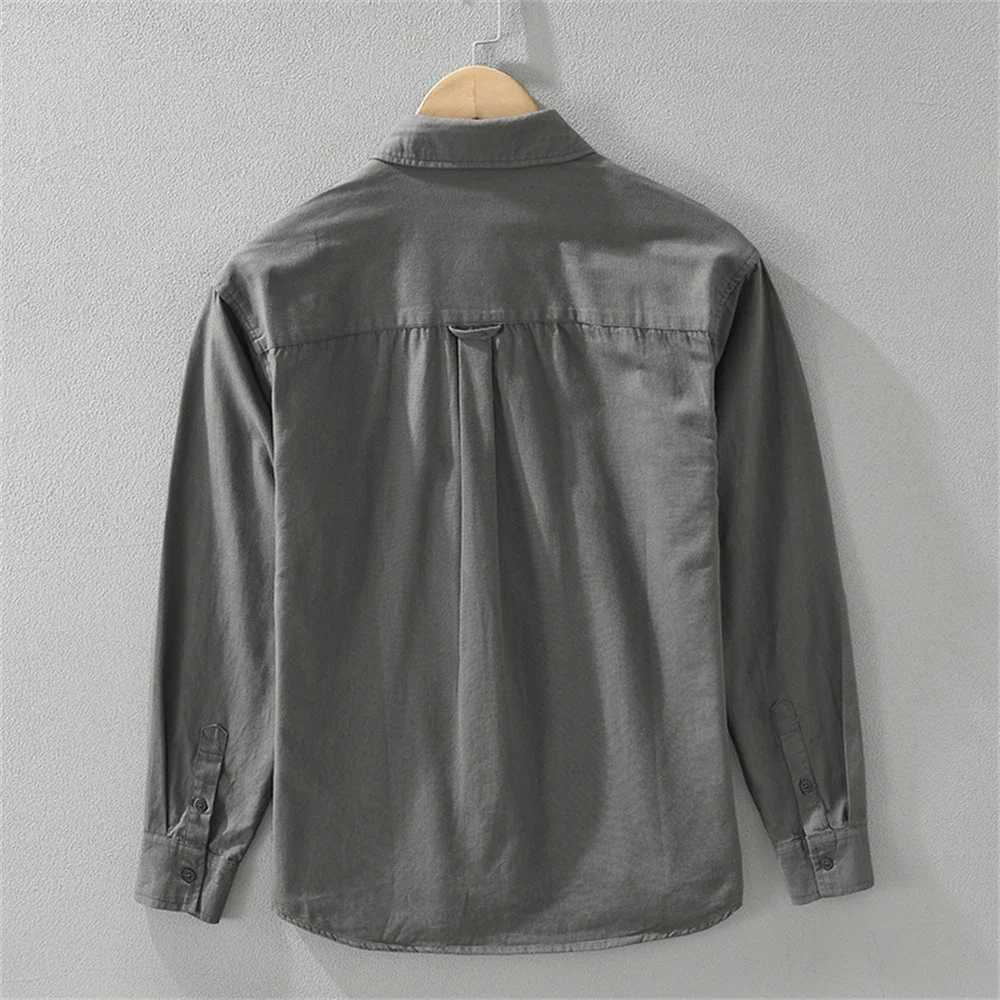 Japanese style mens casual shirts cotton long sleeve Autumn men clothing fashion Loose simple tops solid shirt for Young men W250102