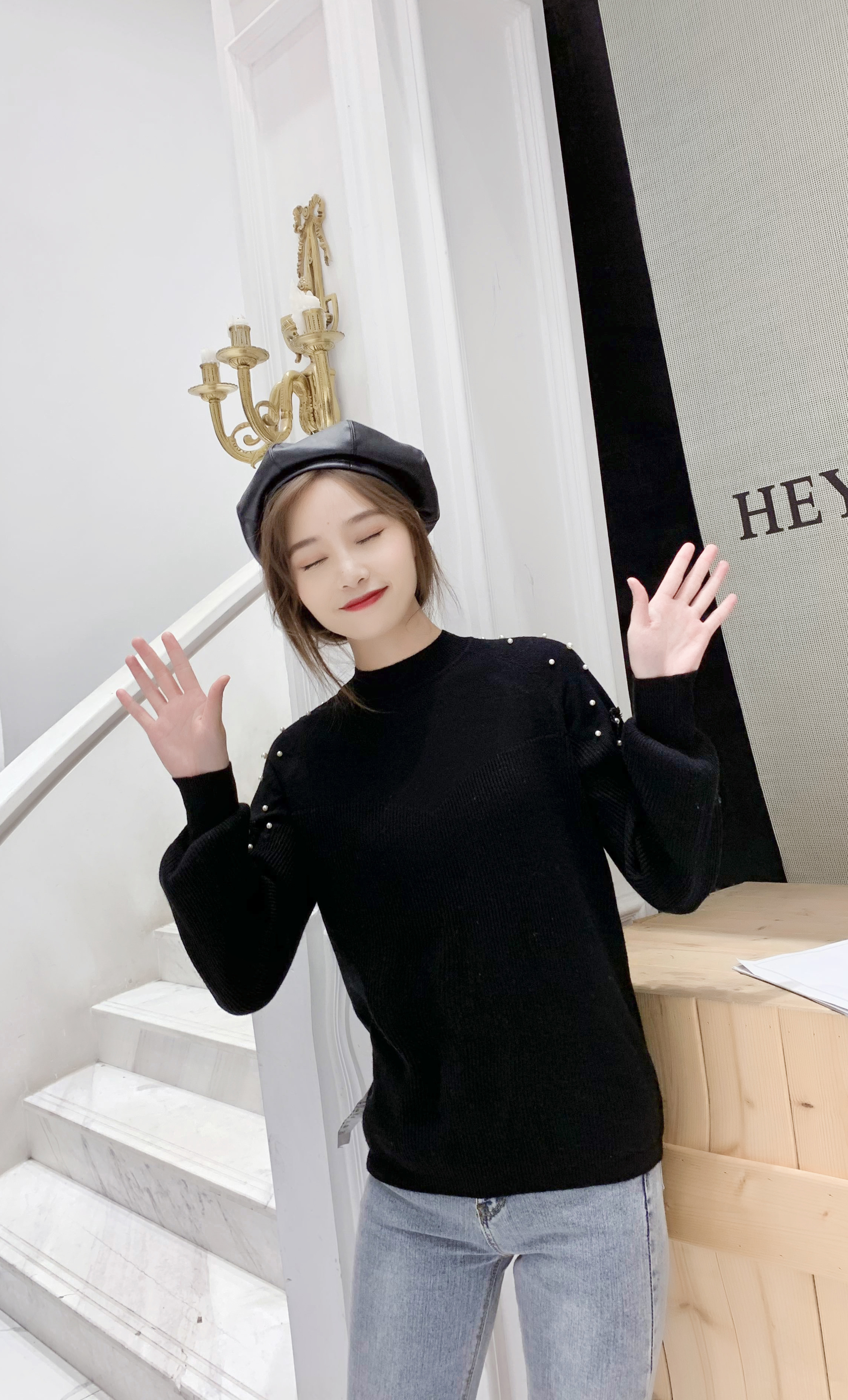 Women's Knitted Sweater - Soft Cotton Blend for Comfortable Wear