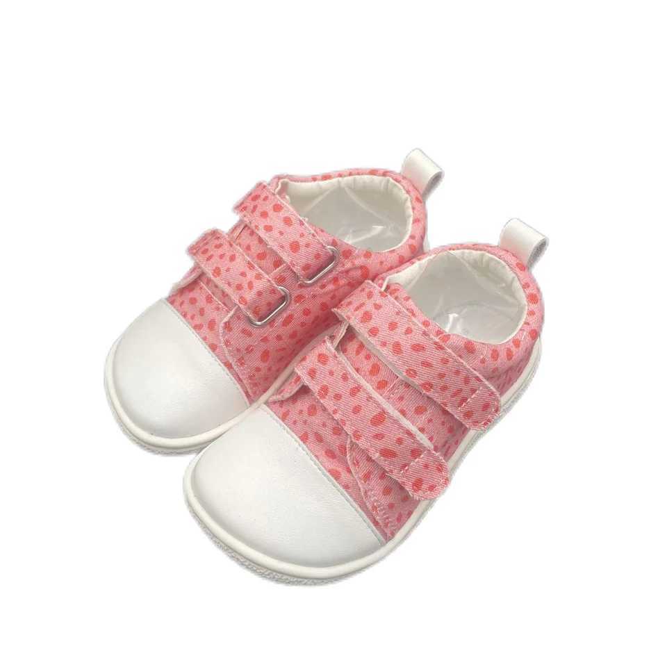 Tipsietoes 2025 genuine leather canvas shoes suitable for girls and boys childrens barefoot sports shoes minimum double strap wide shoe box M250103