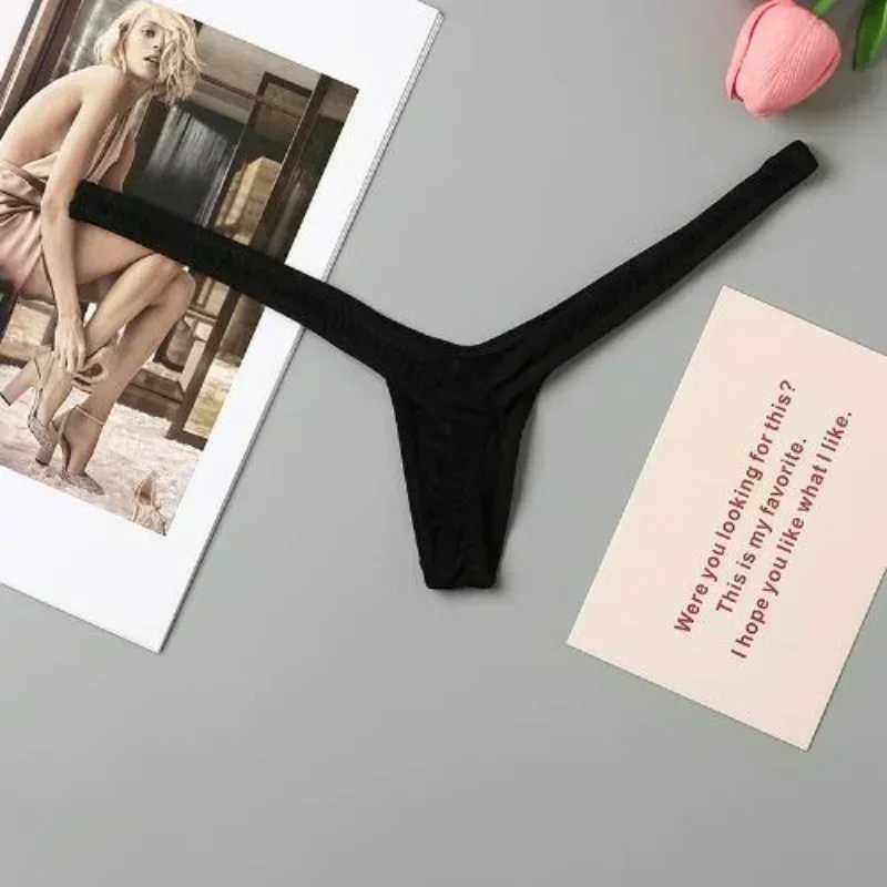 New deep V-shaped thong womens breathable linear sensation hot low waist mini underwear bikini bottom thong womens underwear W250103