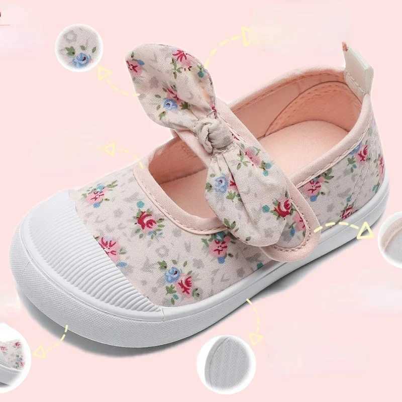 Zapatillas Childrens Casual Shoes New Summer Girls Princess Shoes Flower Sports Shoes Childrens Canvas Shoes Baby Sports Shoes M250103