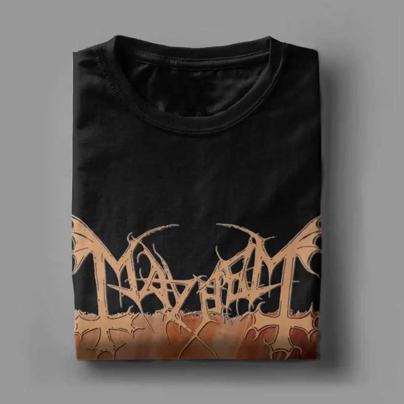 Rock Mayhem band vintage punk mens T shirt death metal hipster tee shirt short sleeve round neck T-shirt pure cotton clothesXJ240102