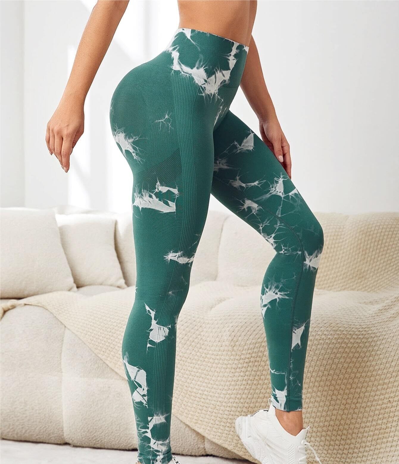 Zha Piao High Waist Tight Yoga Pants/Hip Lift Fiess Seamless Tie Dye Moisture Absorbing Sports Tights