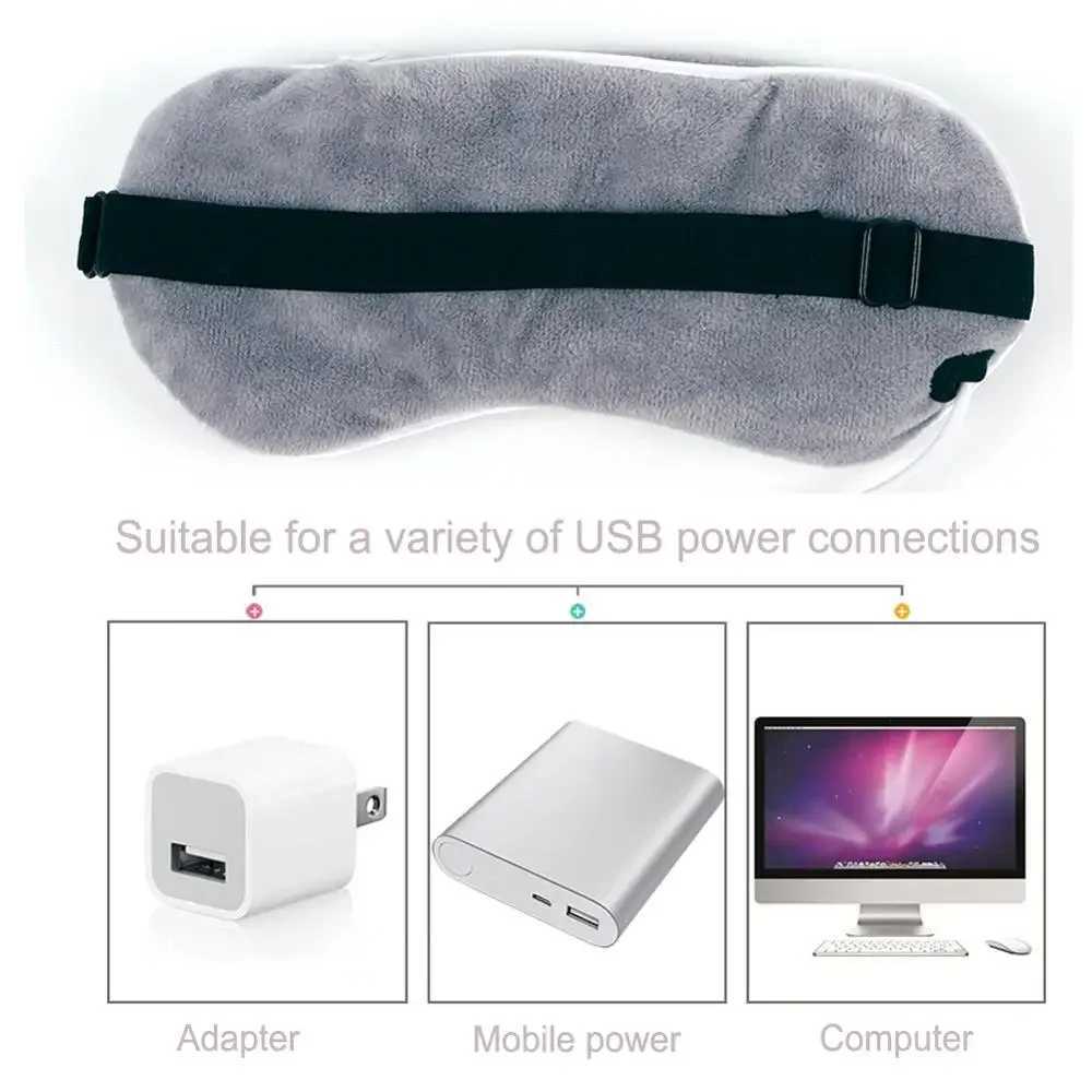 Lavender Eye Mask USB Heating Steam Eyeshade Relieves Dark Circle Eye Massager Patch Fatigue Relief Sleep Travel Eye Shade MaskXJ250103