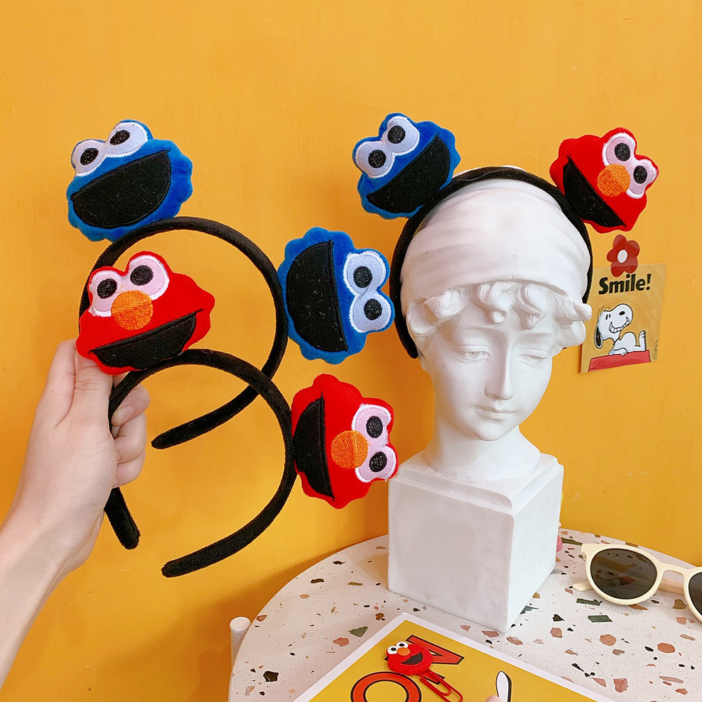 12pcs/lot Cute Elmo Furry Doll Kids Grown-up Party Headdress Headband Hairband Birthday Festival Party Costume Favor Goodie