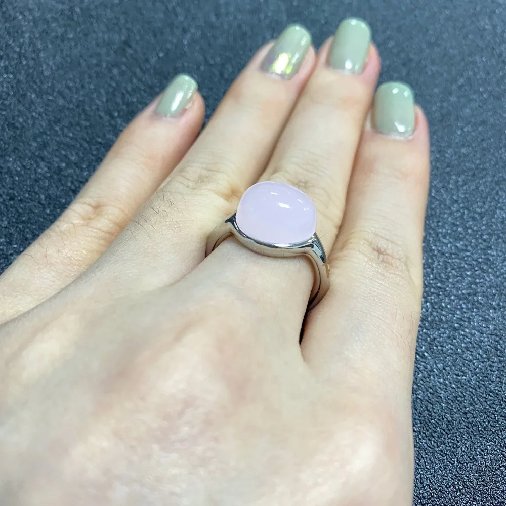 Ladies Classic Waterdrop Ring Gold Plated Natural Pink Crystal Ring High Quality Elegant Fashion Jewelry Birthday Gift 250102