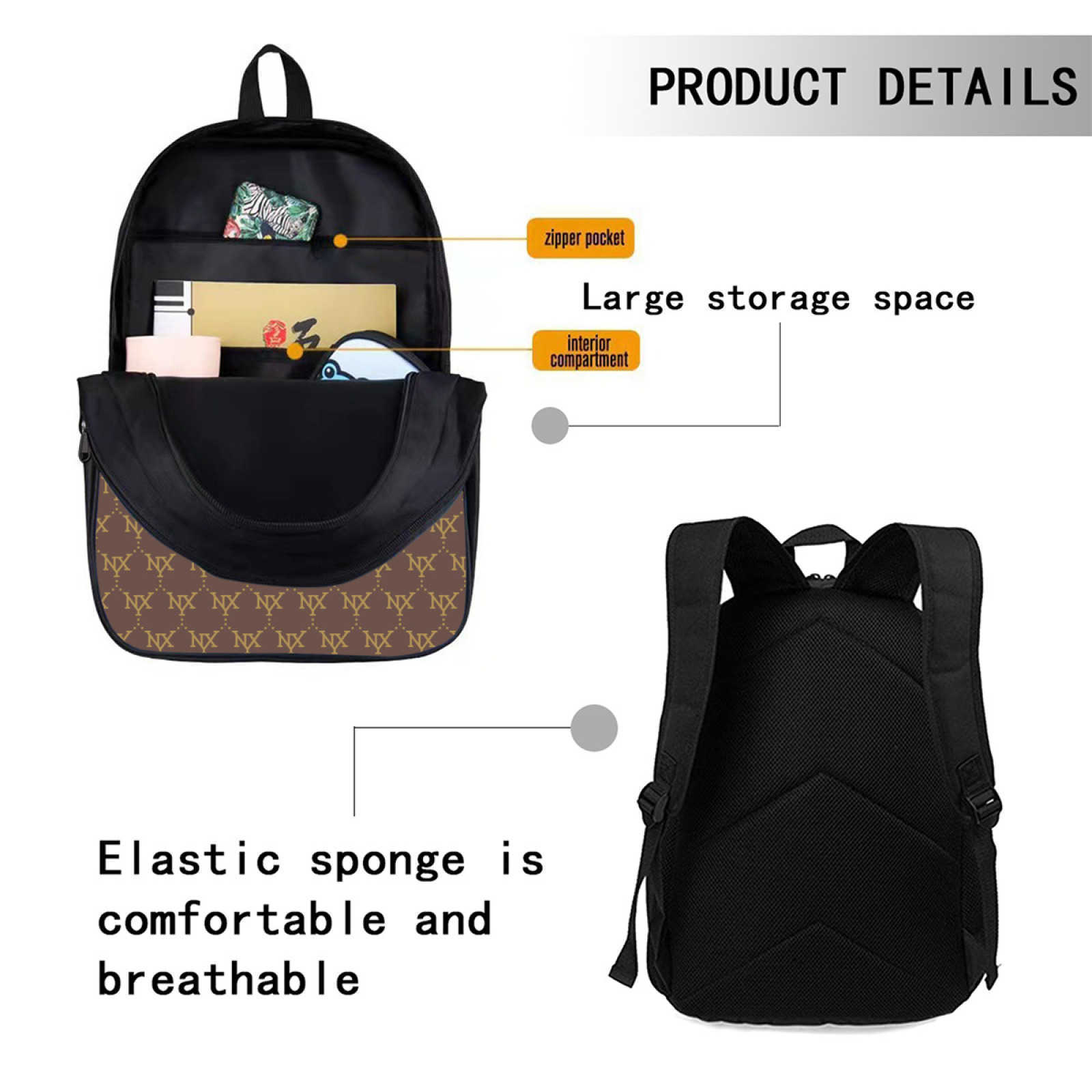 NXY Backpacks Bag Meal Package Suits Student Backpack Simple Fashion Large Capacity Oxford Backpack Short-term Travel Backpack College