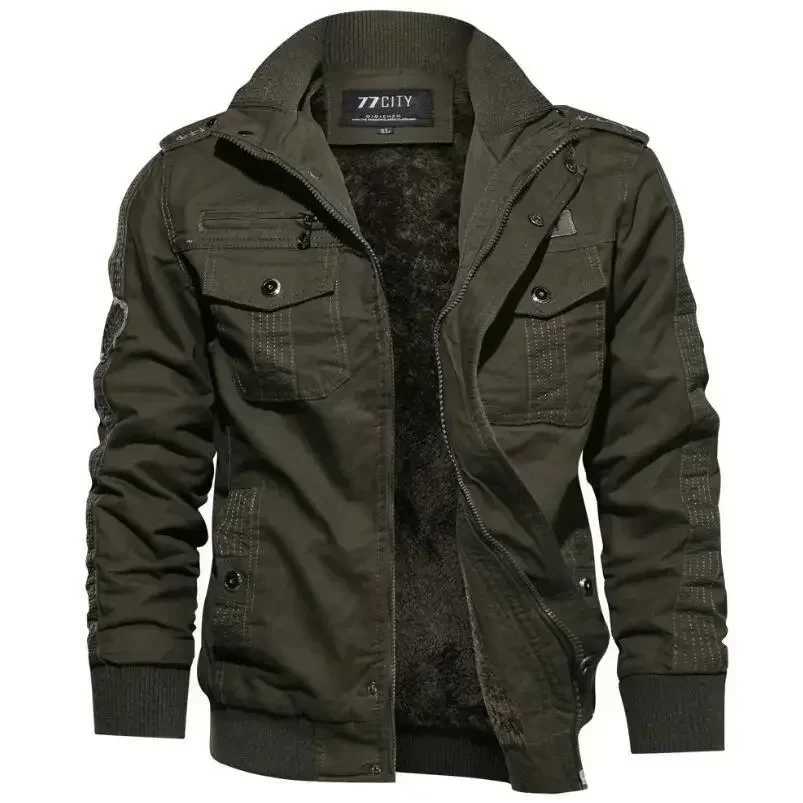 Mens winter jacket thick hot jacket casual winter jacket high-quality mens multi pocket work jacket and jacket W250103