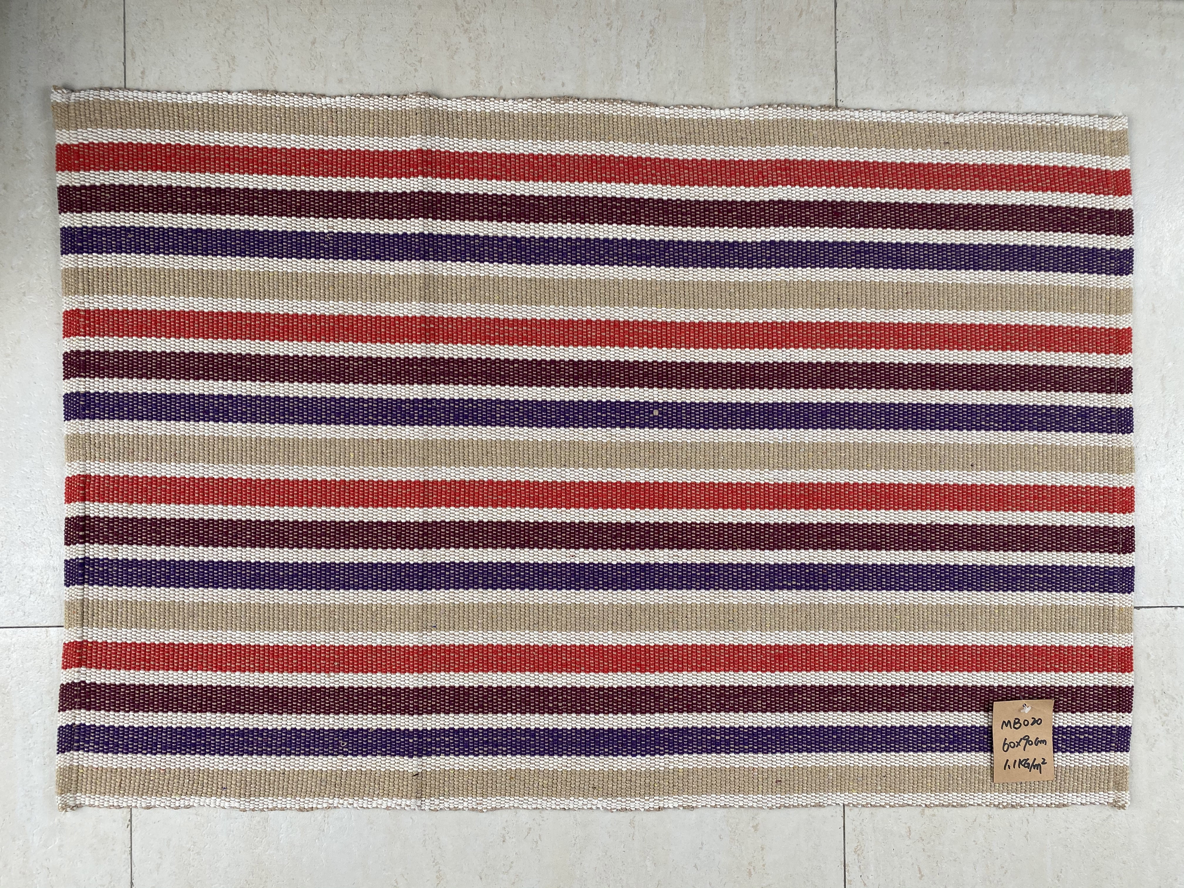Vibrant Woven Cotton Area Rug Featuring Textured Pattern for Enhanced Sturdiness and Moisture Control
