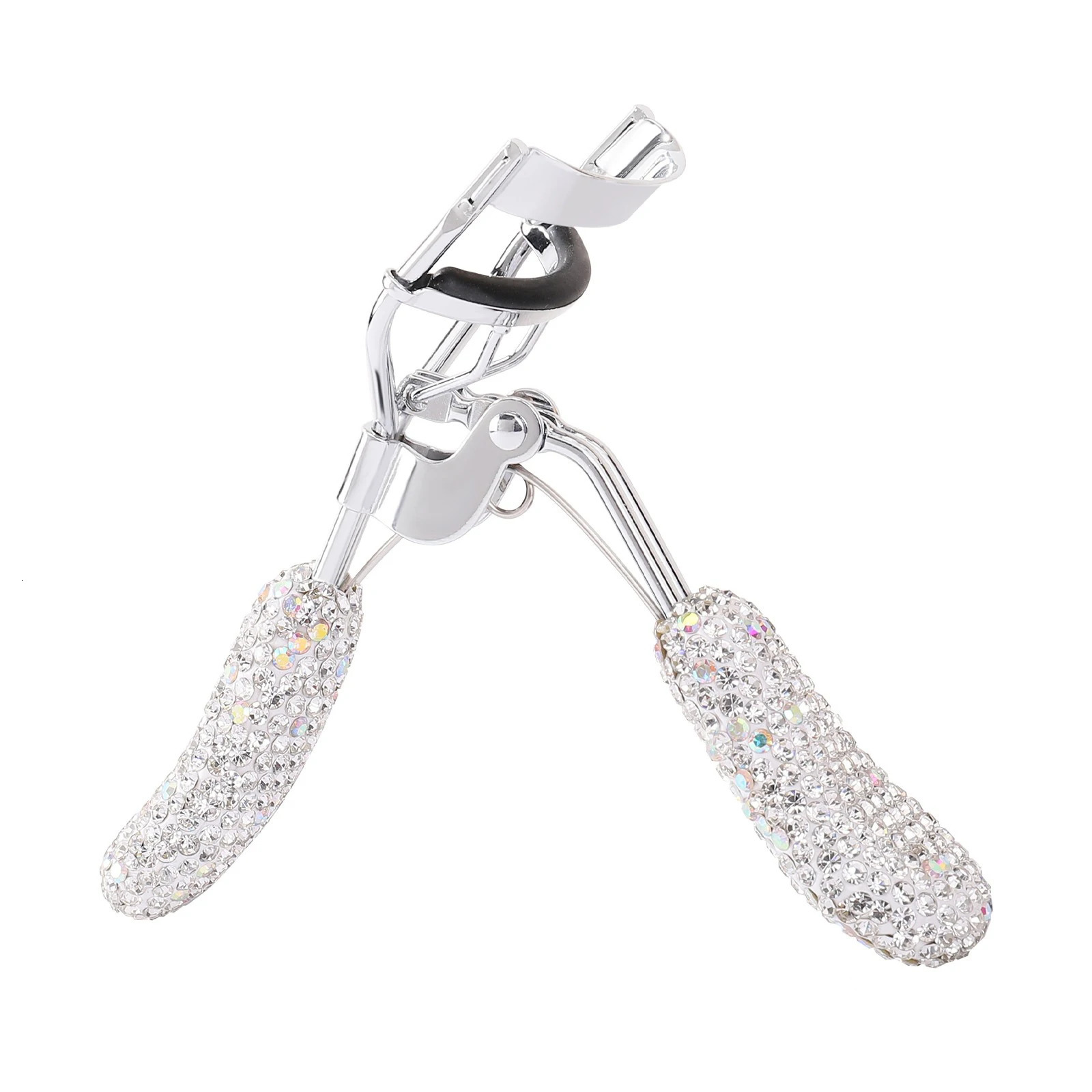 1pc ious Diamond-Encrusted Eyelash Curler Portable Makeup Tool Wide Angle Lash Curler No Battery Required 241226
