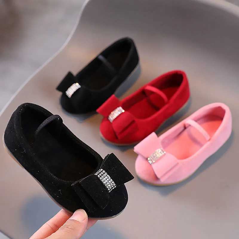 Girls Childrens Shoes Princess Fashion Solid Color Spring/Summer Childrens Bow Baby Shoes Sweet Princess Loafers CSH1270 M250103
