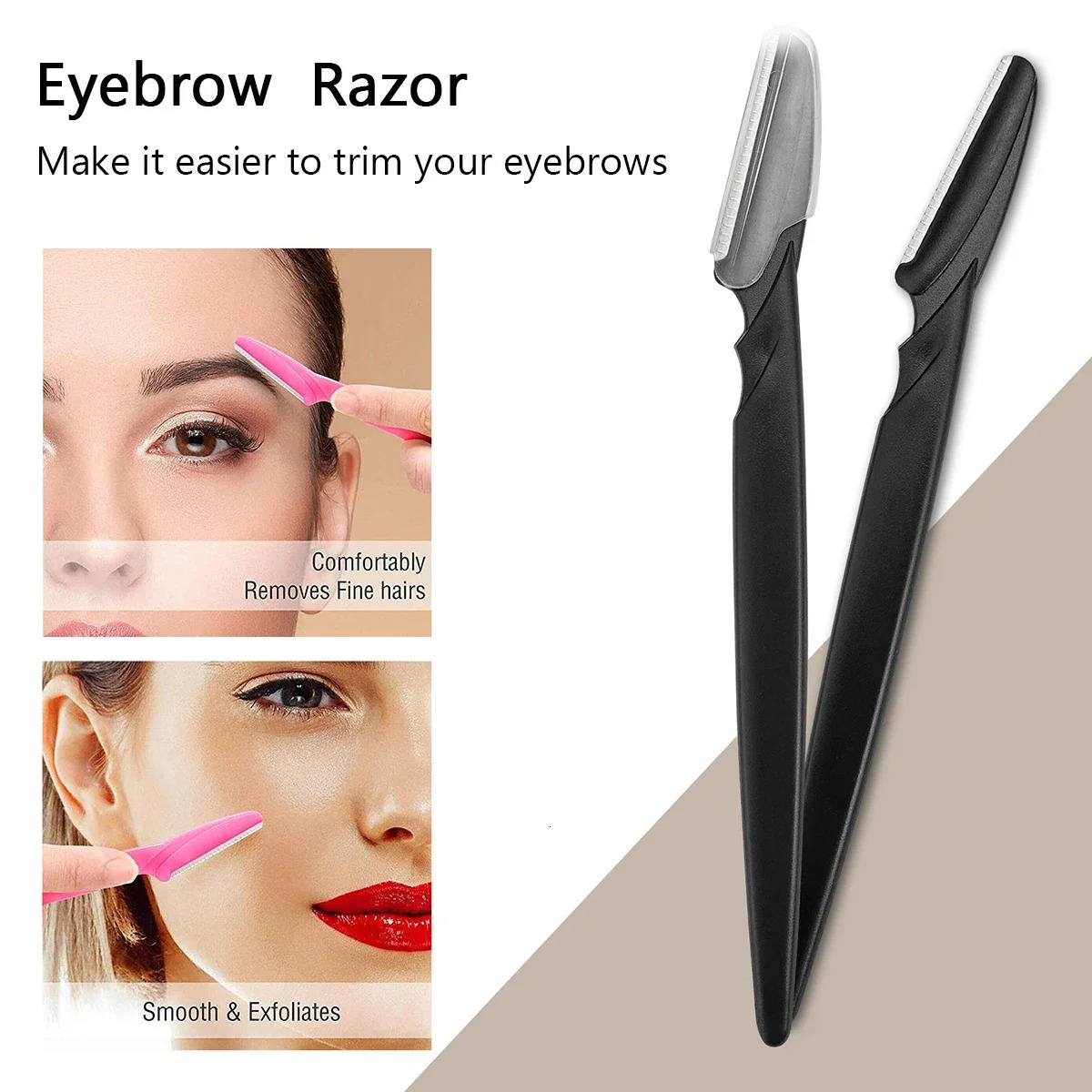 30Pcs/Bottle Eyebrow Razors With Container Facial Eye Brow Trimmer In Case Hair Removal Shaver Safe Blades Trimming Tools 241226
