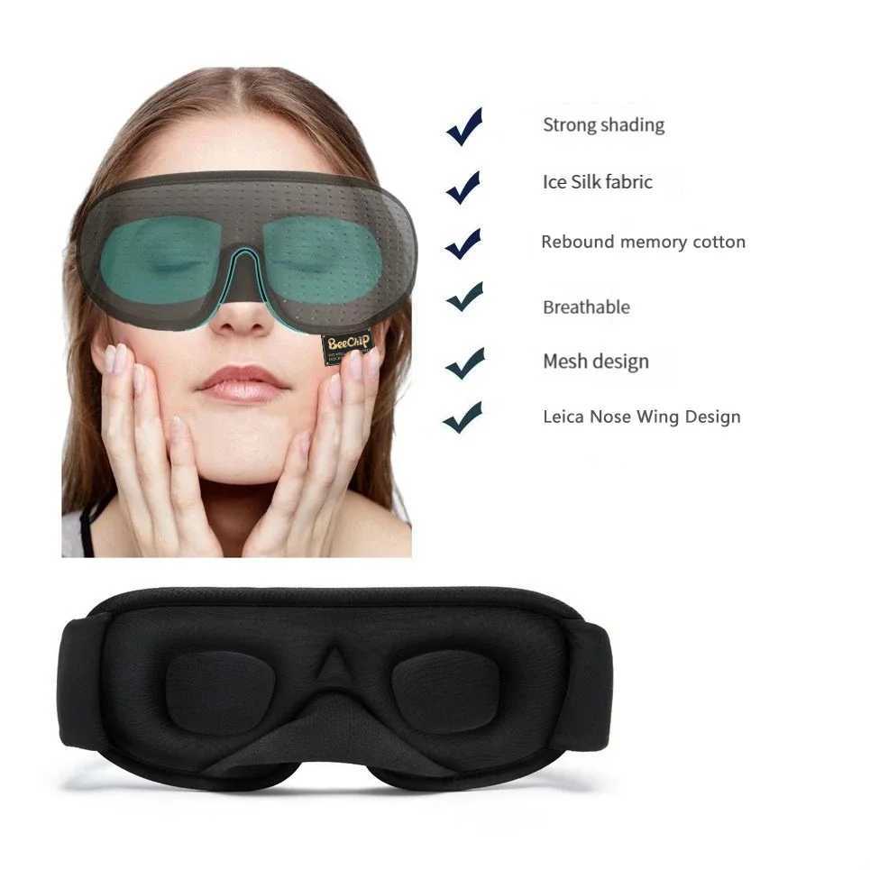 3D Eye Mask Green Breathable Shading Sleeping Hot Sales Eye Mask Adjustable Strap Sleep Mask Padded Travel RestXJ250103