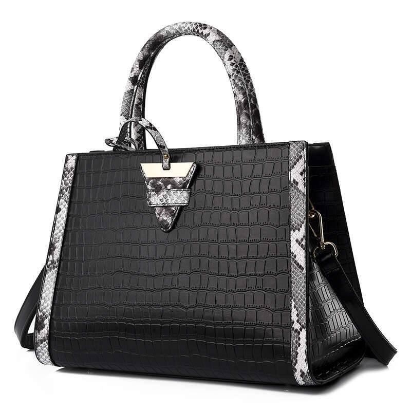 Women's Bags Big New Fashionable Snake Skin Pattern Tote Bag Texture Women's Large Capacity Shoulder Oblique Straddle Handbag