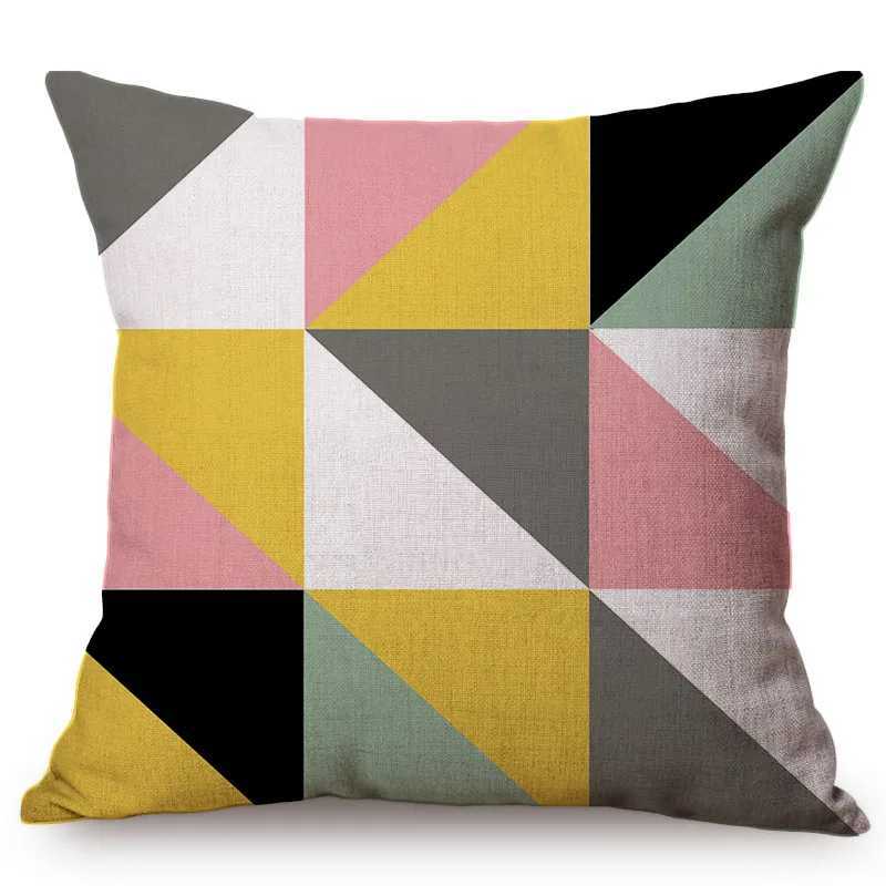 Nordic Abstract Geometry Stripe Design Home Decoration Sofa Throw Pillow Case Memphis Geometric Style Cotton Linen Cushion CoverXJ250102