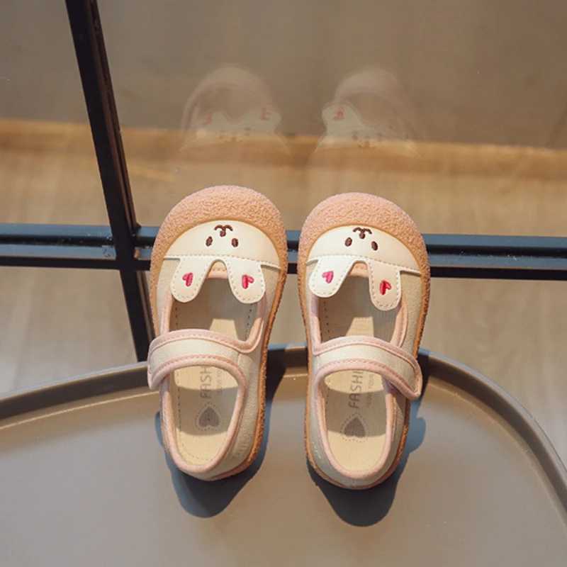Spring Korean Childrens Cute Rabbit Soft soled Princess Shoes Shallow Mouth Casual Sports Shoes M250103