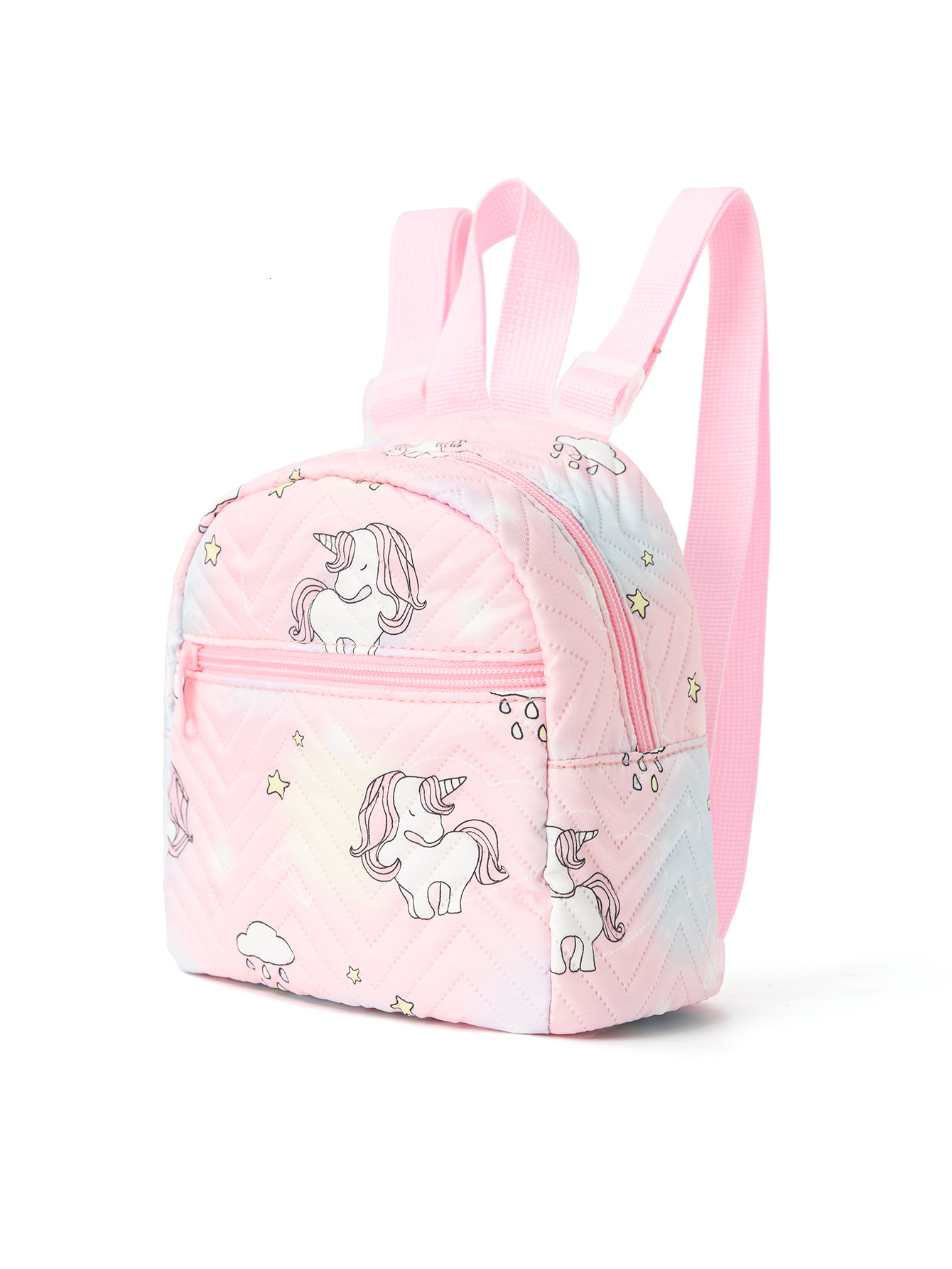 1 Pc Cute Cartoon Unicorn Dia Print Kids Backpack Handbag For Girls, Students, Outdoor Travel, School, Holiday Gifts