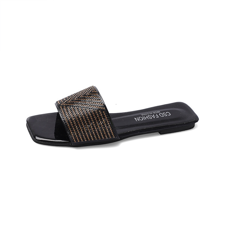 Ddmywed 2024 New Square Head Thick Heel Fashion Slippers Chinese Brand Shoes F0103-18 ddmythur