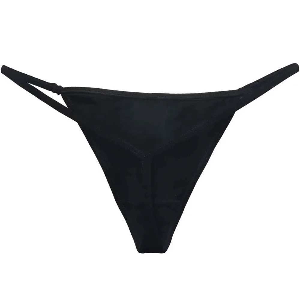 Plus size womens low rise thin shoulder strap underwear thong cotton underwear V-neck W250103