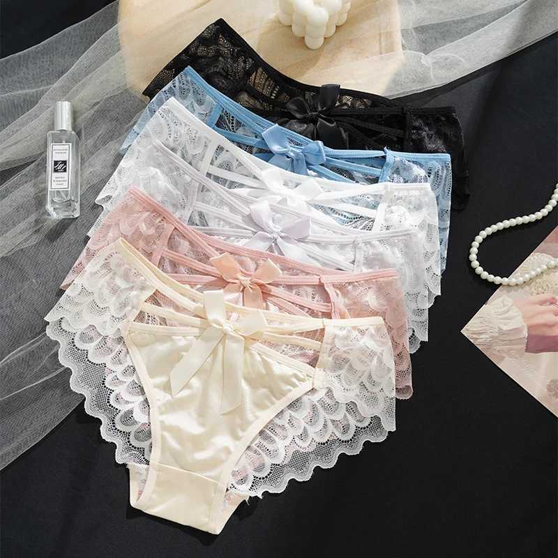 Sexy Traceless Female Lingerie Lace Bow Panties Cotton Crotch Breathable Panties Comfortable Stylish UnderwearXJ250103