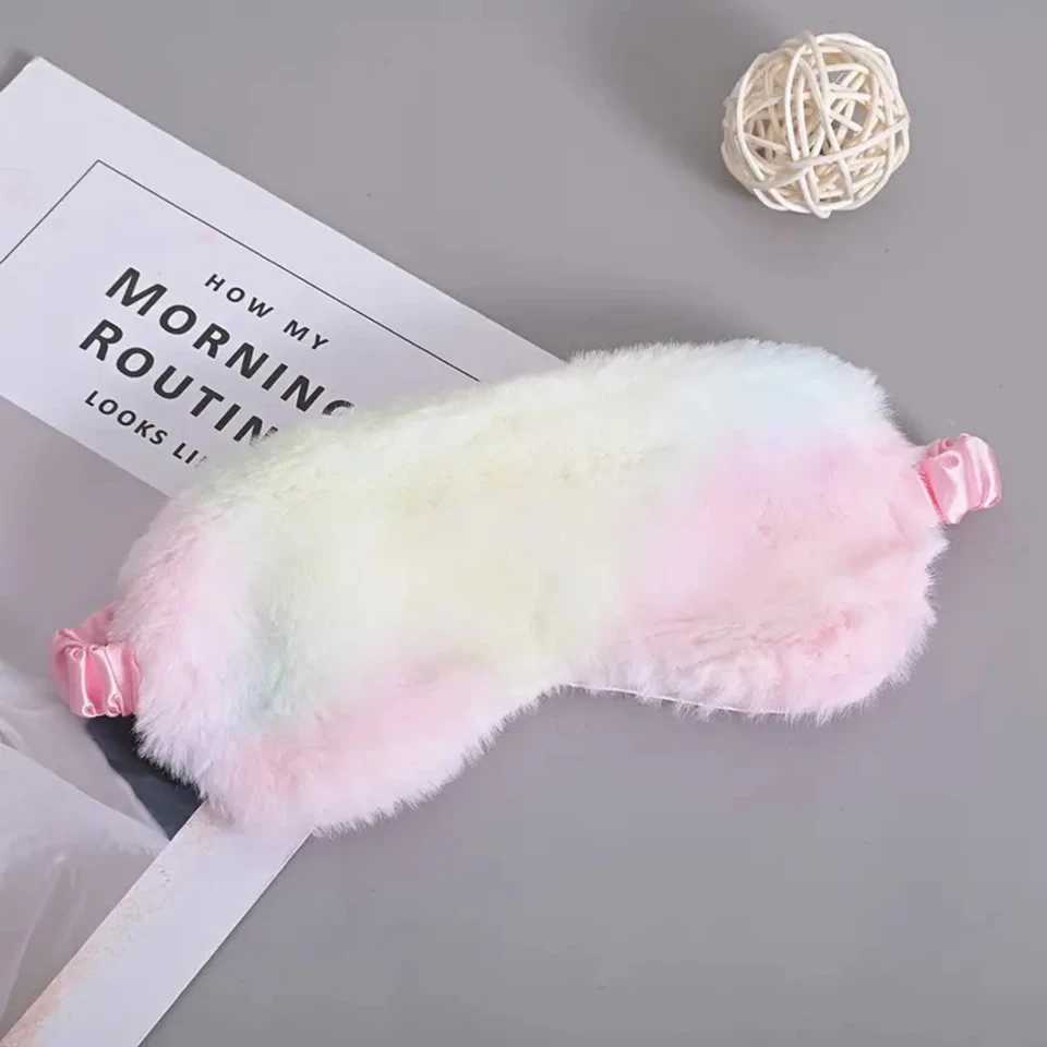 Colorful Satin Night Eyeshade Cover for Travel Nap Sleeping - Special Edition Fluffy and Comfortable Satin Sleep Mask - BlindfolXJ250103