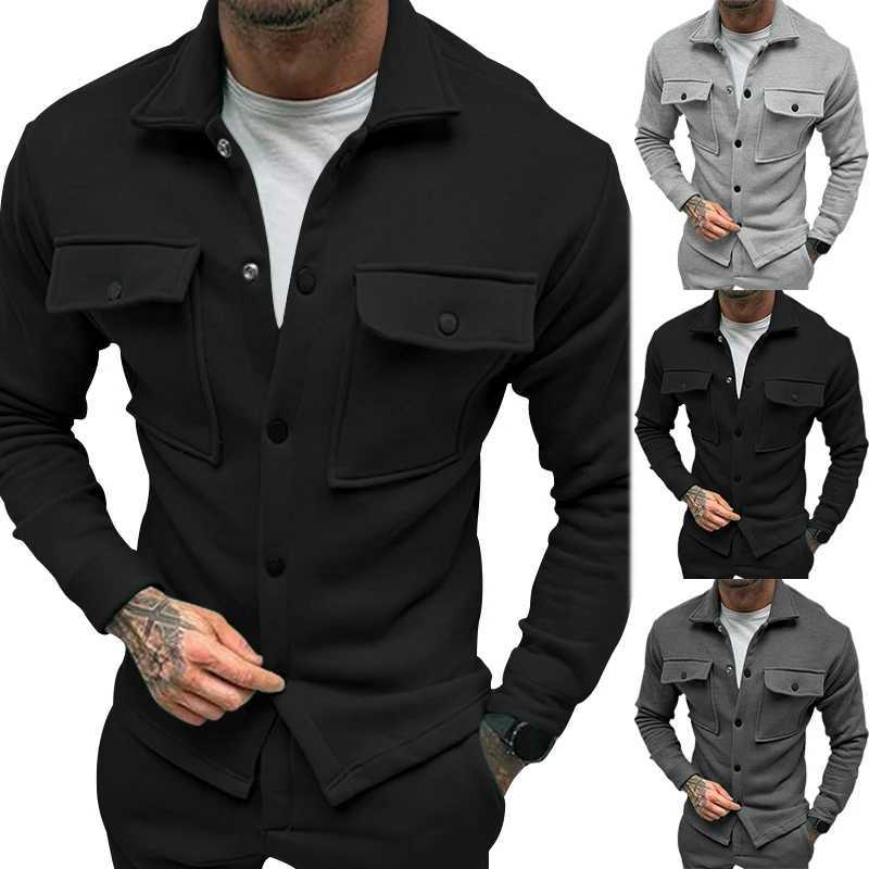 Mens retro style button up shirt jacket W250103