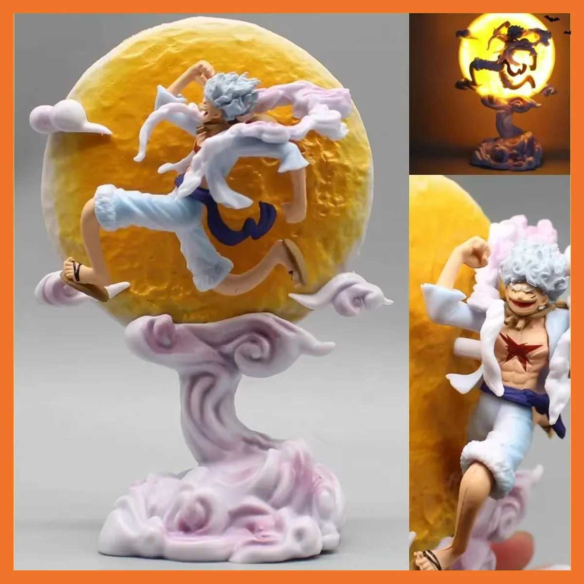 16cm One Piece Anime Figure Moon Fairy Nika Monkey D Luffy Gear 5 With Moon Light Action Figure Statue Model Collection ToysXJ250103