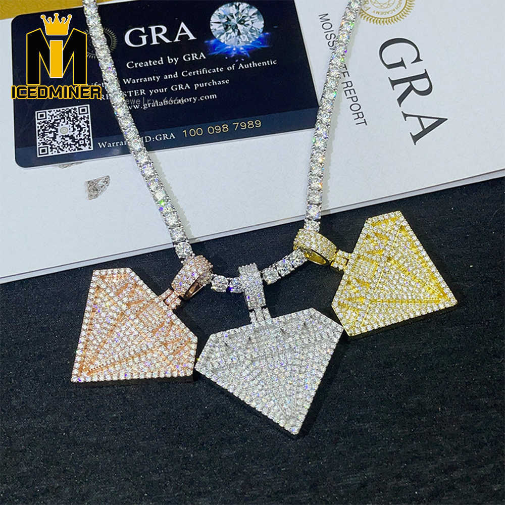 Diamonds VVS Moissanite S925 Pendant Necklace Iced Out Necklaces For Men Pass Diamonds Tester Moissanite Pendant Necklaces GRA
