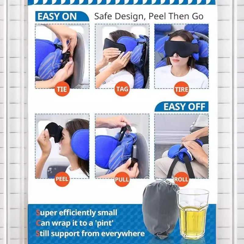 New light-blocking 3D sleep eye mask memory foam multi-functional travel pillow with eye mask without eye presXJ250103