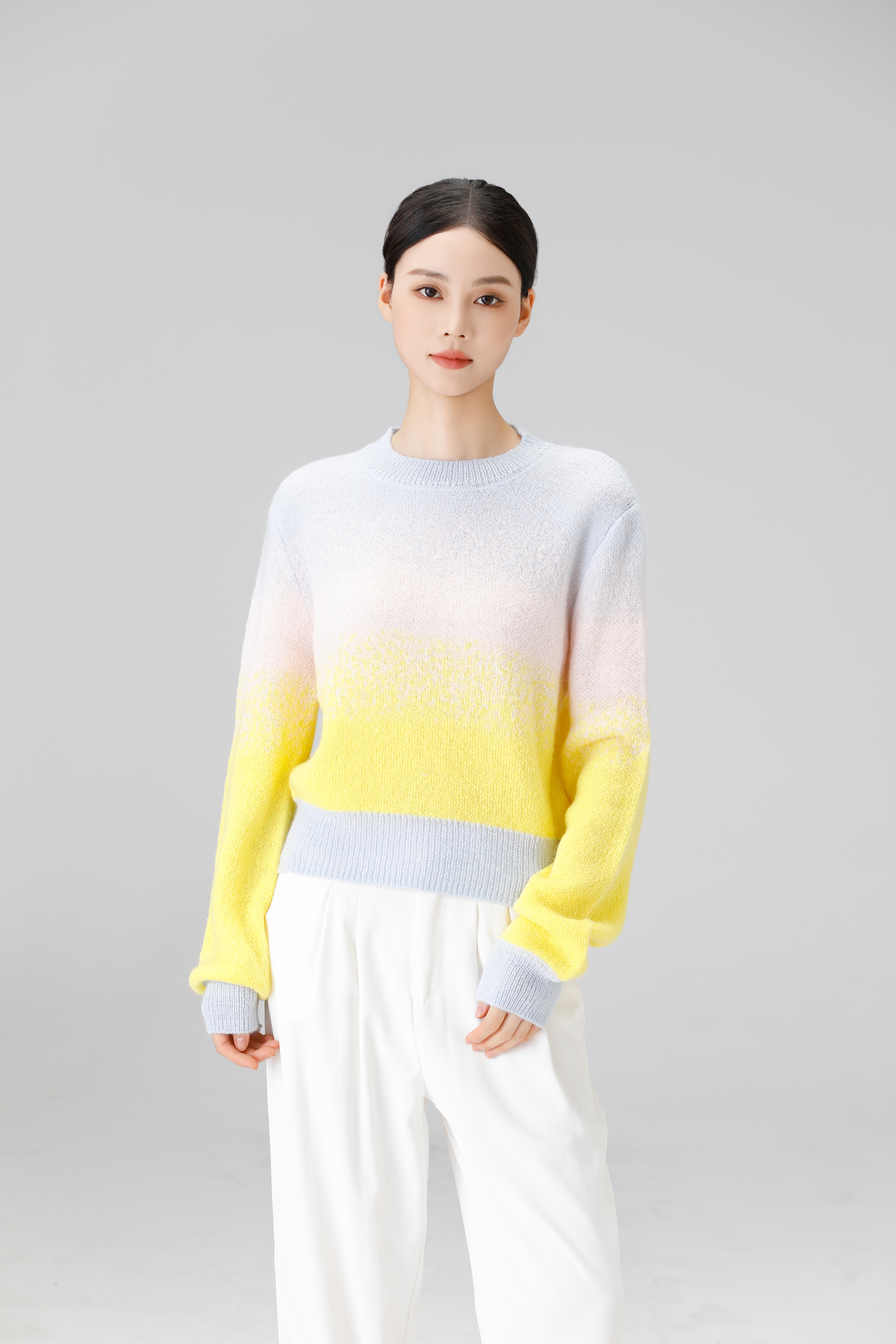 Trendy Ladies' Casual Knitted Top Durable and Warm Wool Blend Clothing
