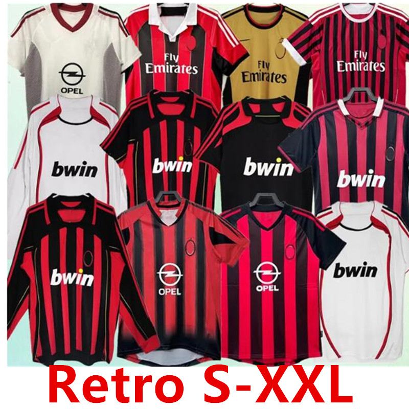 AC KAKA Retro soccer jerseys 95 96 02 03 04 05 06 07 08 09 10 11 12 13 14 15 MILAN IBRAHIMOVIC WEAH Maldini football shirts PIRLO BAGGIO jersey Home away