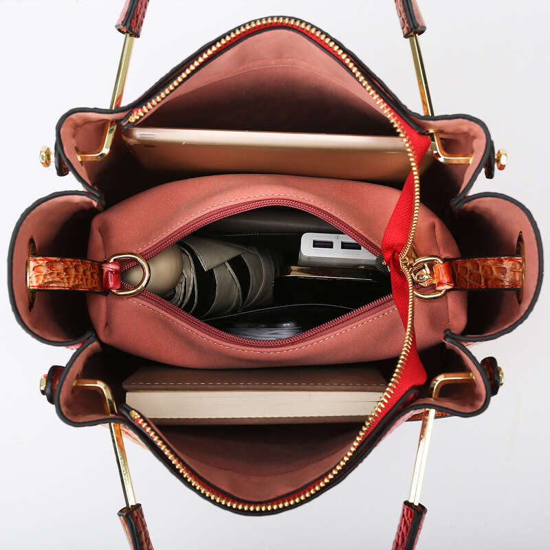 Women's Bags Handbag New Tote Fashionable Texture Colorful Crocodile Pattern Bucket Women's Bag
