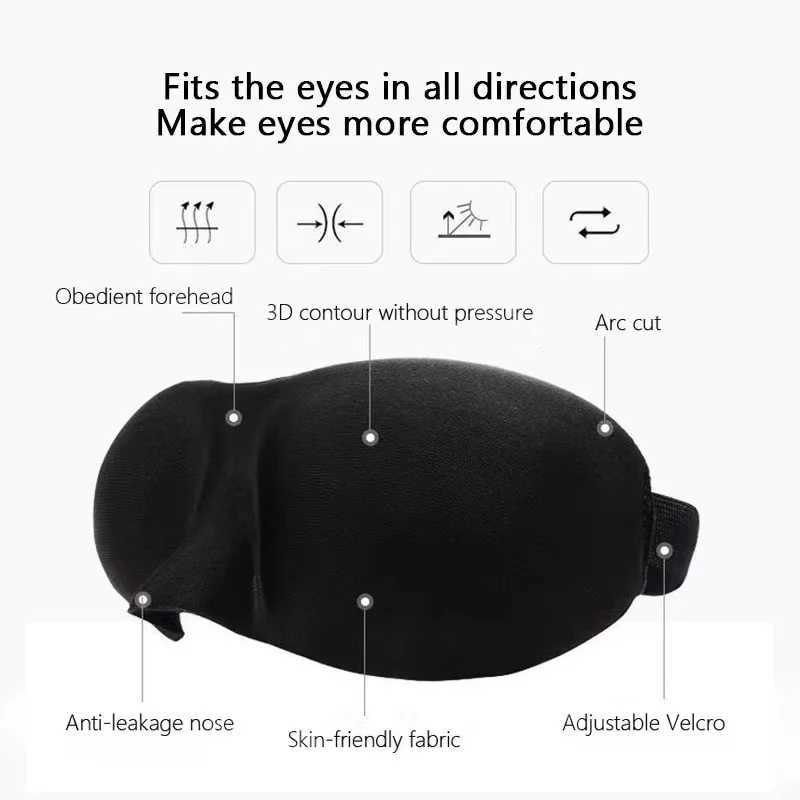 3D Sleeping Mask Block Out Light Eye Mask for Sleeping Comfort Eye Shades for Travel Nap Blindfold Sleeping Aid Eye Patch MasksXJ250103