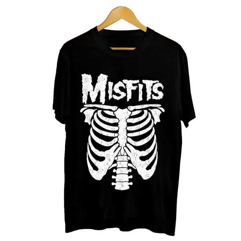 T Shirt Y2K Mens Womens Harajuku Gothic Hip Hop Graphic Printing Cotton Round Neck MISFITS Oversized Tees Short Sleeve TopsXJ240102